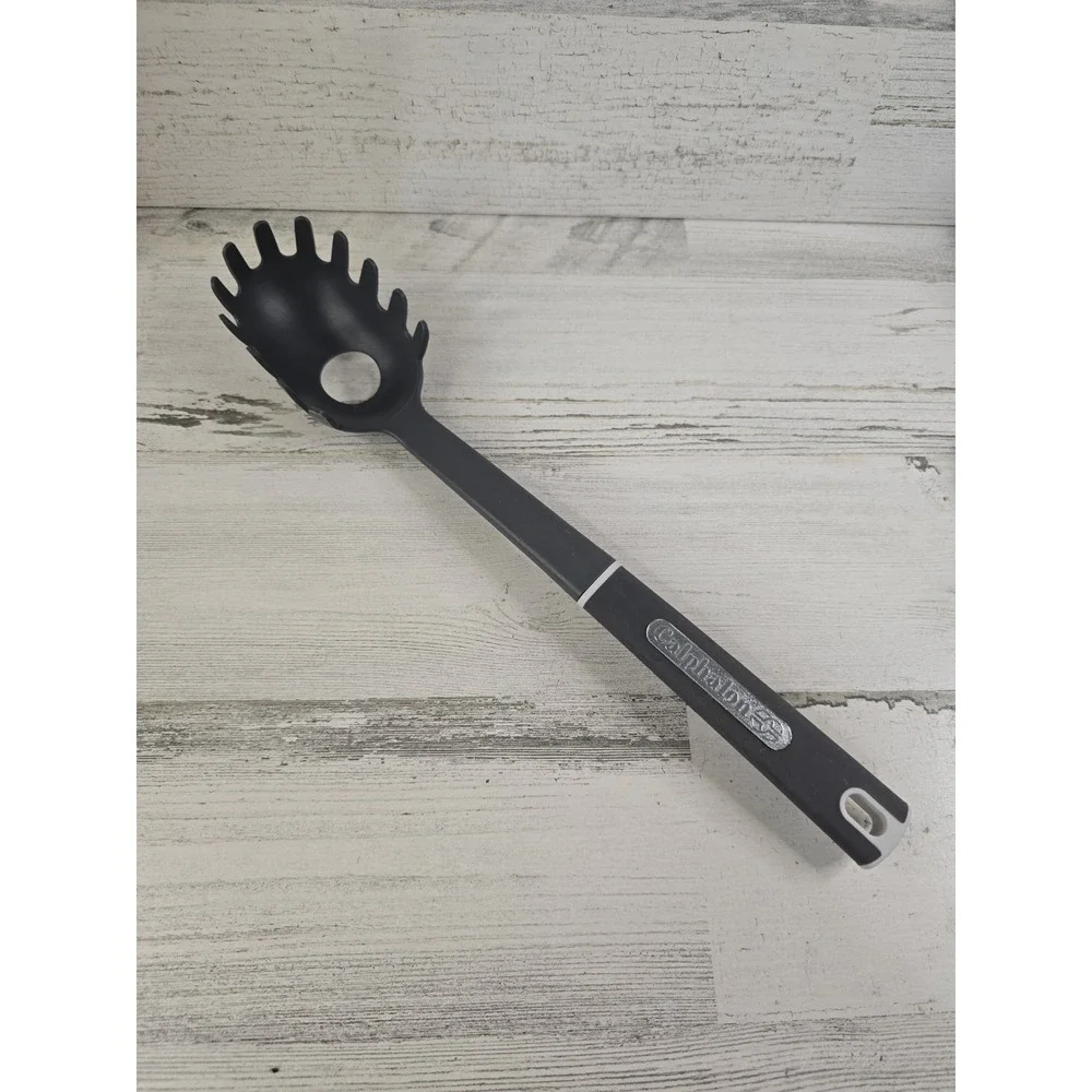Calphalon Nylon Pasta Fork Spaghetti Server Black Gray Heat Resistant Nonstick